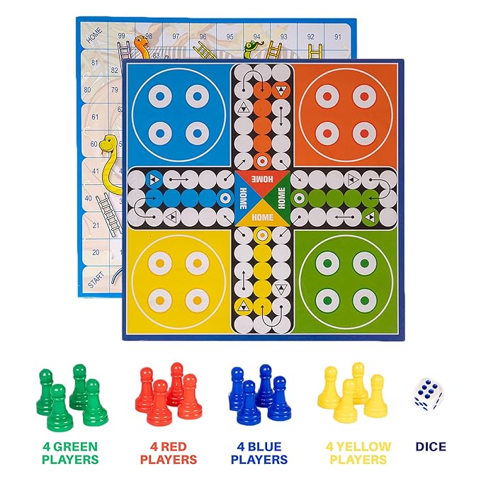 Ratna's Traditional Board Games for All Ages A Perfect Companion for Hours of Fun & Entertainment | Snakes & Ladders With Ludo