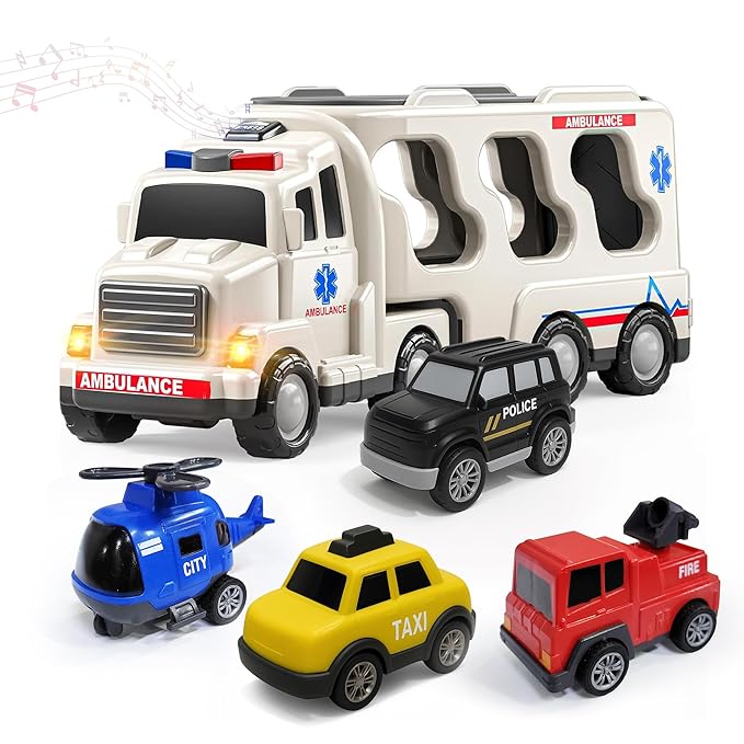 Kidology Boy Toys for 3-5 Year Old Toddlers Truck Sets Multicolor