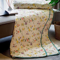 Urban Space All Season AC Blanket 3 Layered Super Soft Malmal Cotton Colour Yellow Floral 6