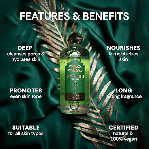 Vedic Valley Body Wash Natural Antibacterial Shower Gel Neem Tulsi - 330 gms