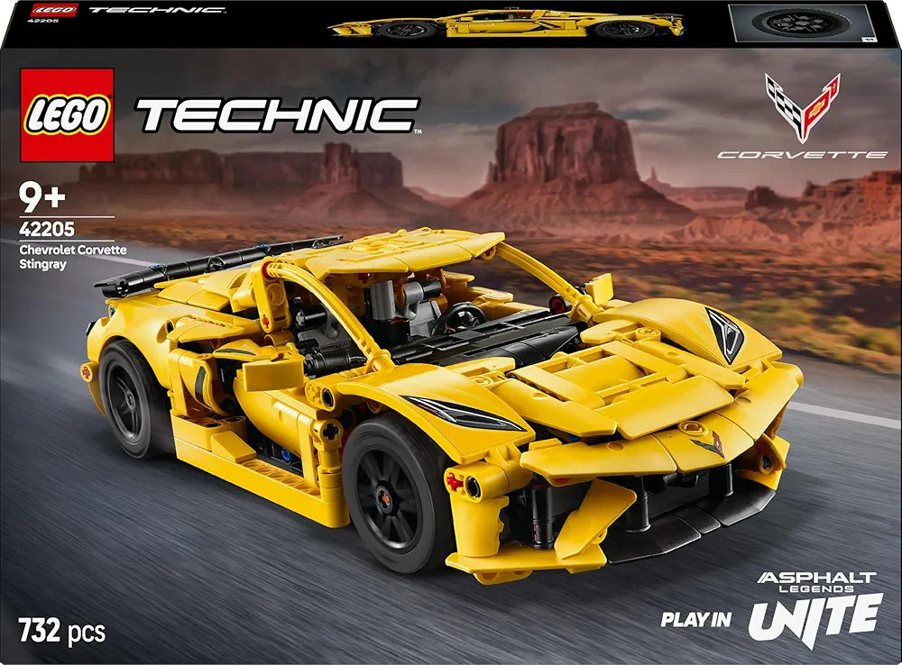 Lego Technic Chevrolet Corvette Stingray Car Model Kit Vehicle Toy 42205 Building Blocks Toys for 9+ Gift for Boys and Girls