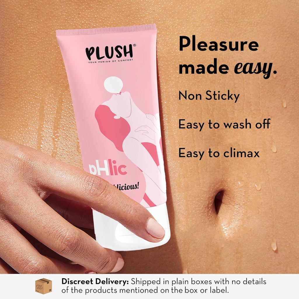 Plush pHlic BubbleGum Lubricant for Men & Women 50ml | Aloe vera infused Water based Lubricant | pH Balanced Lubricant gel for Dryness Prevention | Easy To Wash Off & Convenient For Use