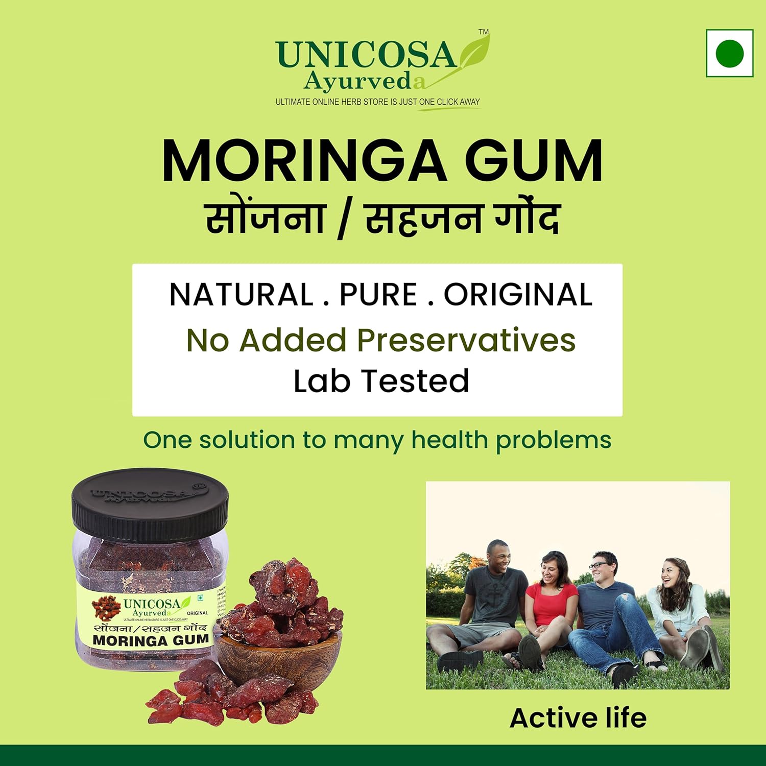 UNICOSA Ayurveda Natural Gond Moringa 100gm Natural Moringa Gum (100g), Moringa Gond | Gond Sonjana | Gondh Sahjan | Moringa Oleifera