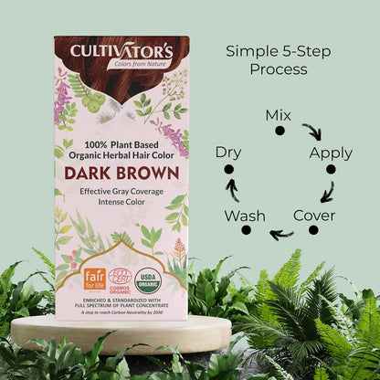 Cultivator's Dark Brown Organic Herbal Hair Colour - 100 gms
