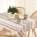 Urban Space Cotton Dining Table Cover 4 Seater Printed Cotton Table Cloth Colour Ikat