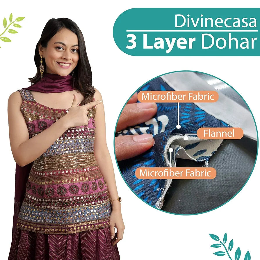 Divine Casa 120 GSM Microfiber Reversible Lightweight Elliptical Single Bed Dohar AC Blanket Colour Acid Lime TC - 120