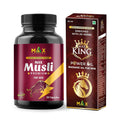 Max Ayurveda Musli Premium Capsules & King Power Ayurvedic Herbal Massage Oil For Men - Combo Pack (30 Capsules + 1 Oil Bottle)