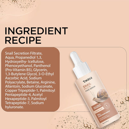 Twasa Advanced Snail 96% Mucin Power Essence Face Serum - 30 ml