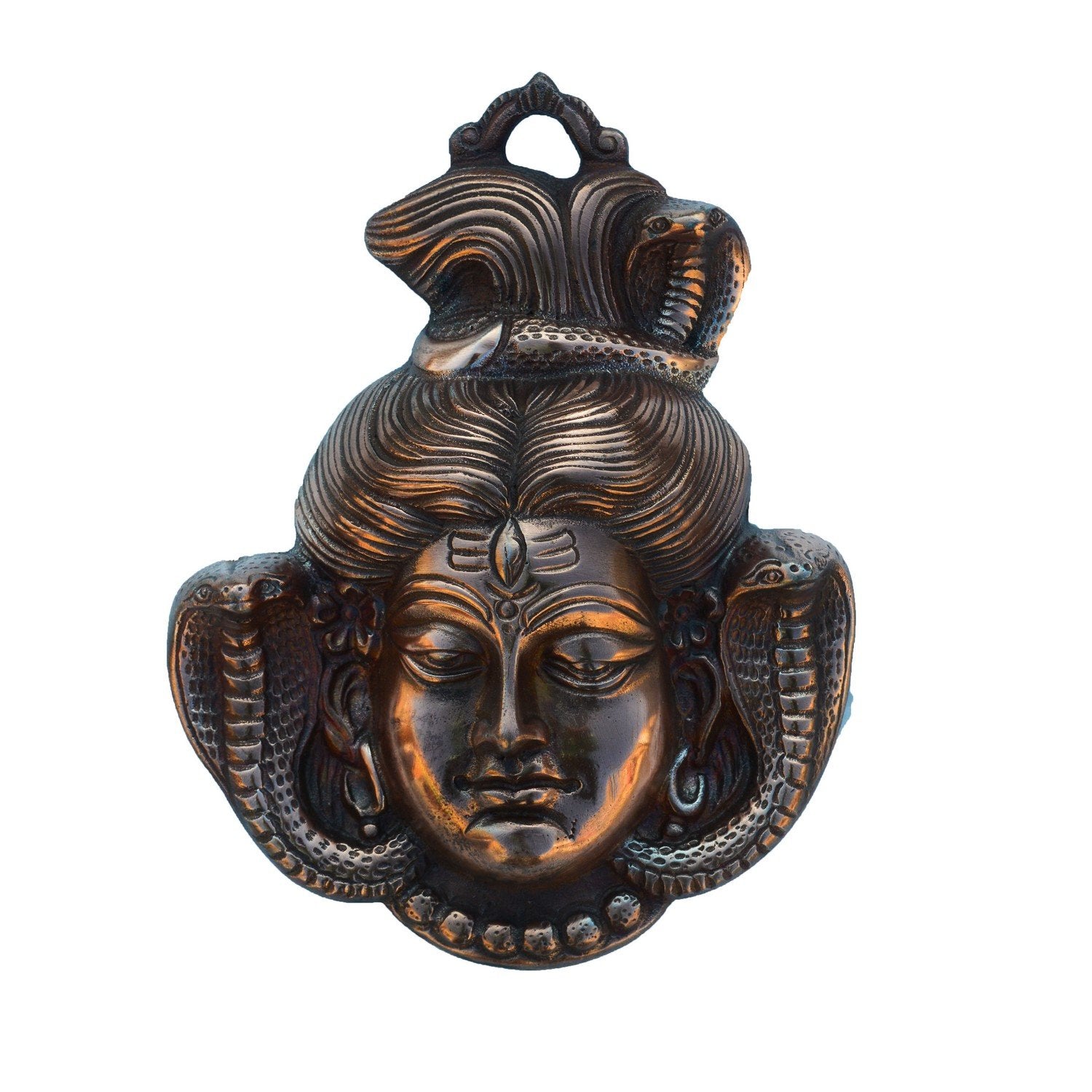 Ecraftindia Lord Shiva Metal Wall Hanging | Brown