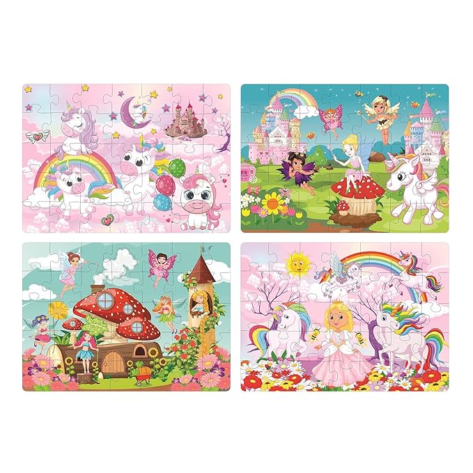 Ratna's4 in 1 Unicorn Kingdom Jigsaw Puzzle for Kids | A Perfect Jigsaw Puzzle for Little Hands | 35 Pieces