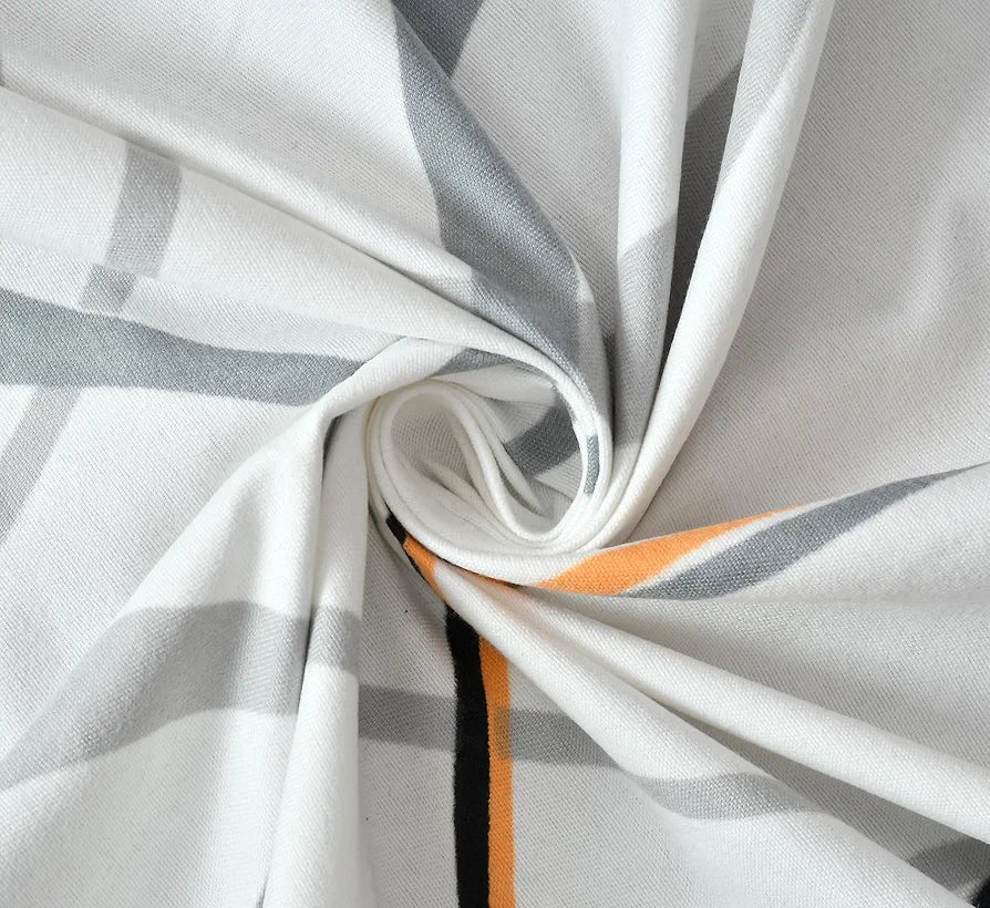 Homefab India 180 TC Microfiber Single BedSheet with 1 Pillow Cover White Waves