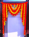 Artificial Fluffy Marigold Bandhanwar with Bell – 40 Inch Yellow Mango Flower Sign Of Beauty Bandanwar