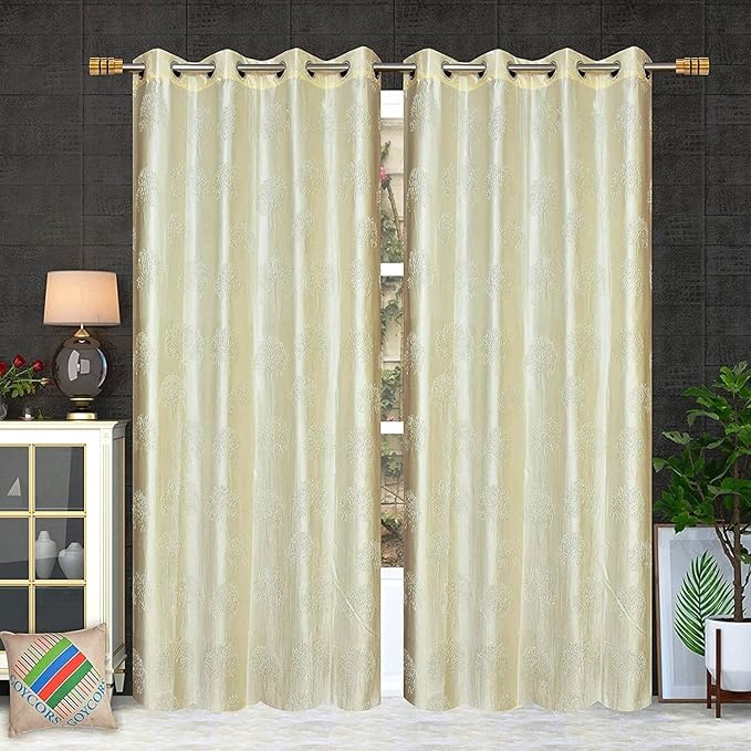 Fresh From Loom Curtains For Door 8 Feet Long Door Window Curtain Premium Polyester Punch Parda