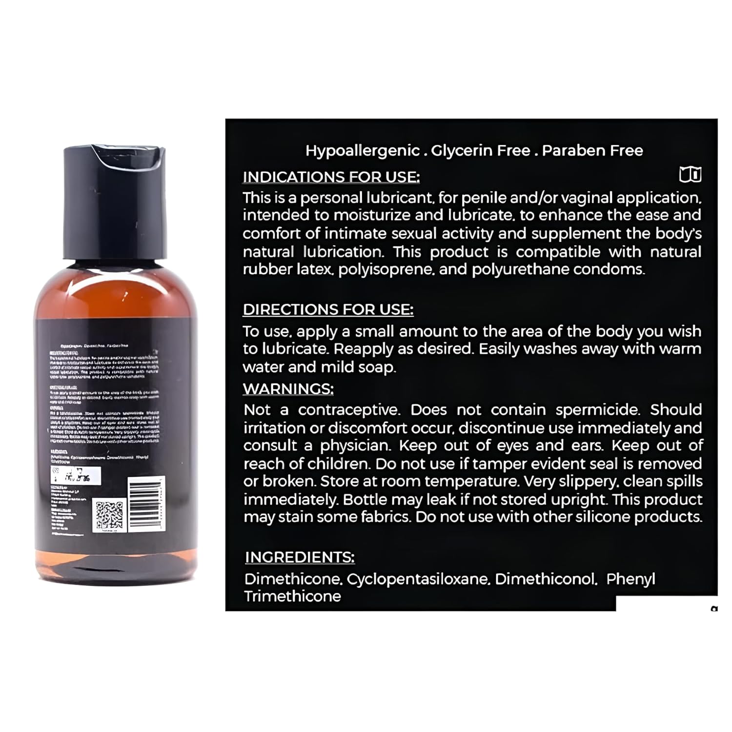 Aphrodite Wellness 24K Silicone-Based Personal Lubricant | Flavourless, Odourless, Hypoallergenic, Non-Sticky, Ultra Smooth, Waterproof Lube – Made for Sensitive Skin – 55ml