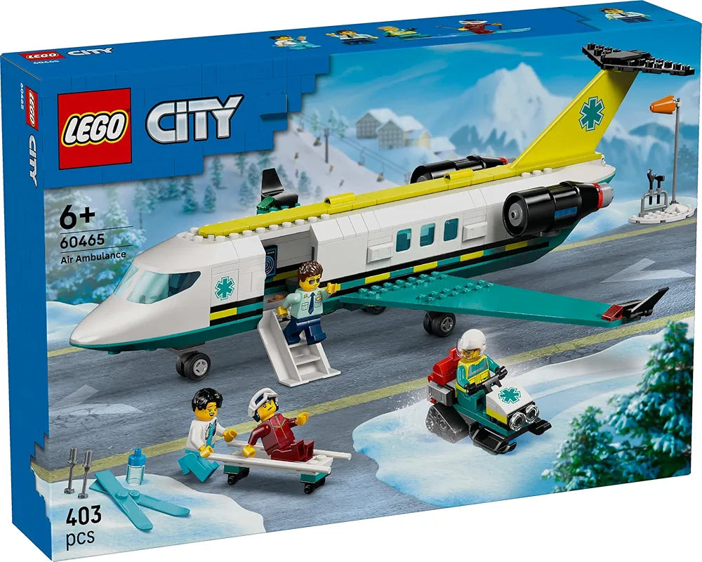 Lego City Emergency Air Ambulance Plane, Airplane Toy Building Set 60465 Building Blocks Toys for 6+ Gift for Boys and Girls