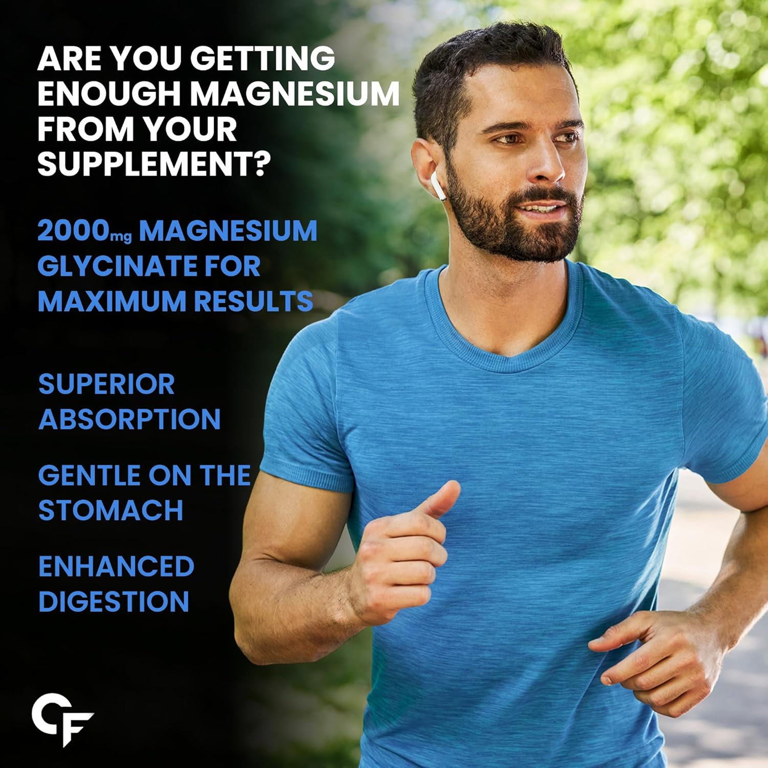 Carbamide Forte Chelated Magnesium Glycinate 2000mg Per Serving Supplement - 10 Veg Tablets (Pack of 2)