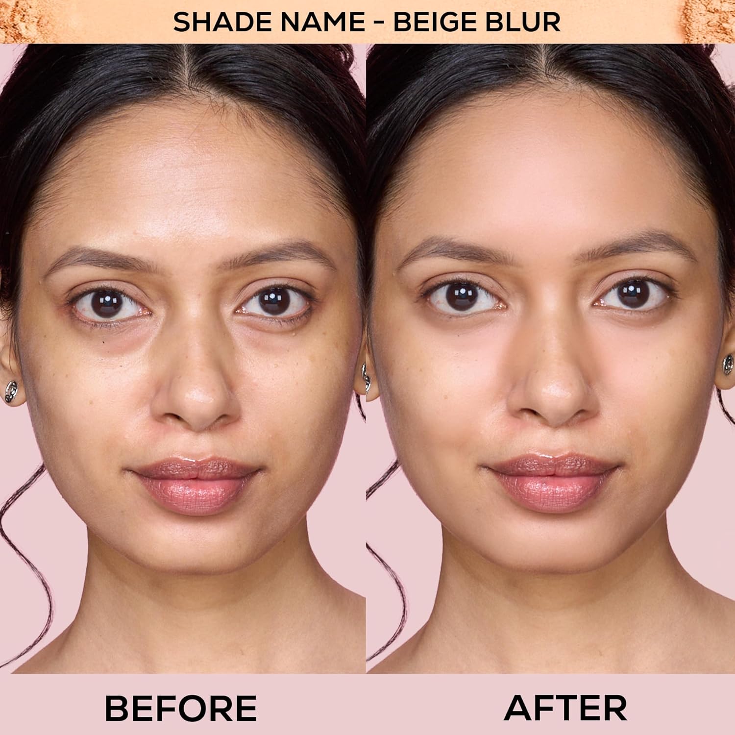 RENEE Bollywood Filter Blurring Compact - Beige Blur | Pore Minimising, Matte Finish, Full Coverage, Rich Pay-off | Blurs Pores & Blemishes | 9g