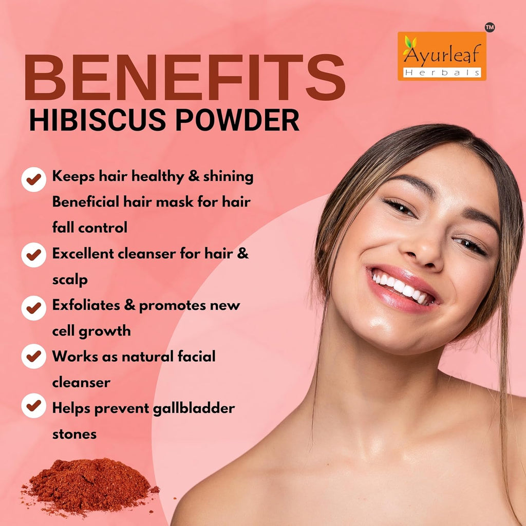 Ayurleaf Herbals Hibiscus Gudhal Flower Powder for Hair Improvement - 200 Gms