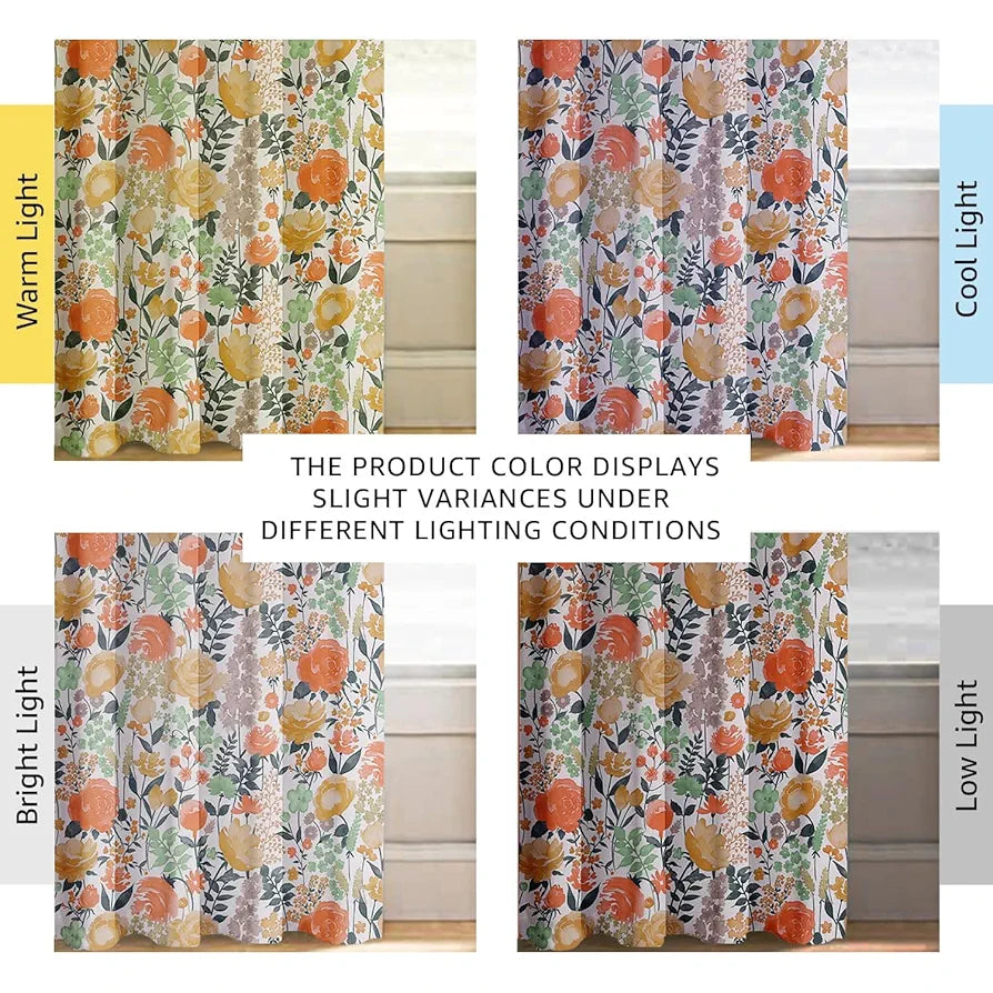Cloth Fusion Blackout Printed Premium Door Curtains 9 Feet Long Set of 2 White Roses