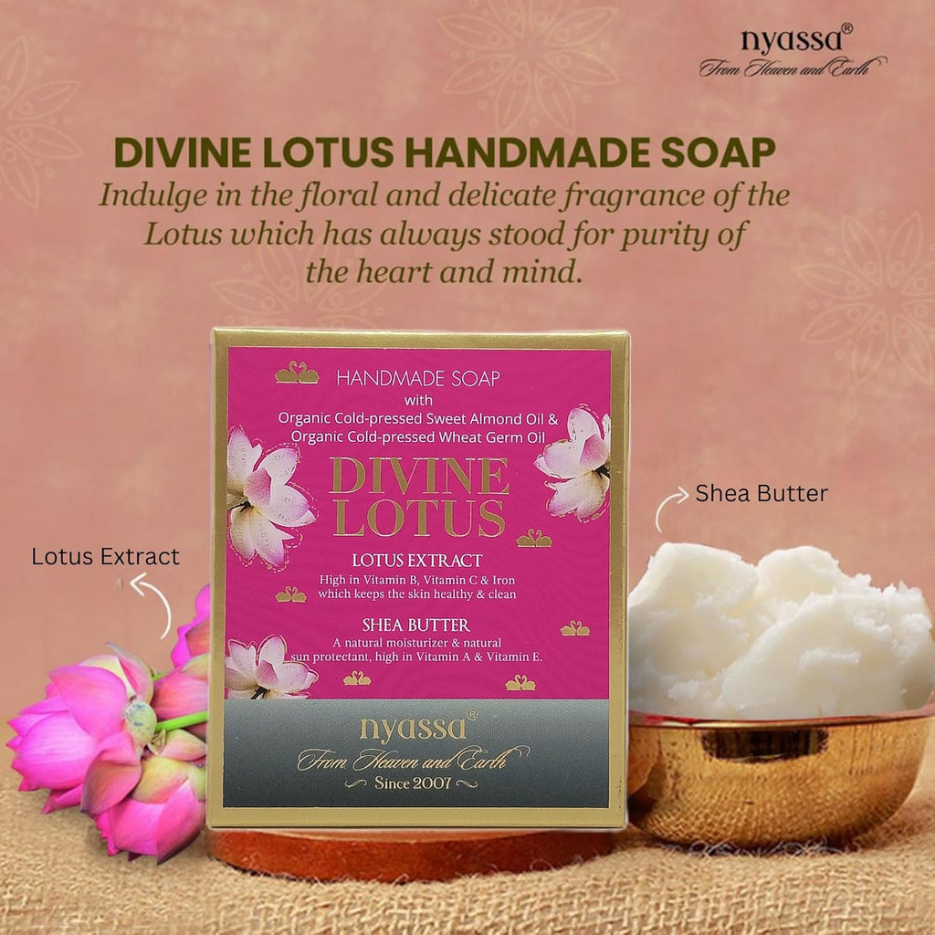 Nyassa Divine Lotus Natural Handmade Bathing Soap - 150 Gms