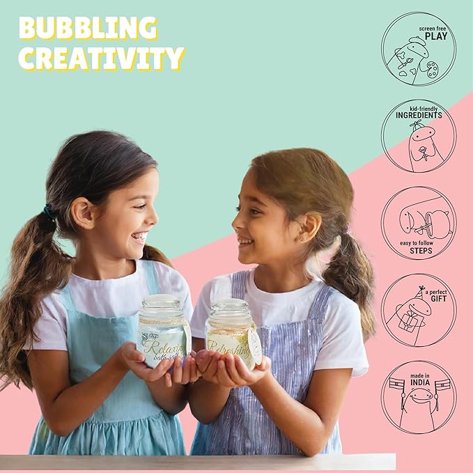 Kalakaram Diy Bath Salt Making Kit - Create 6 Reinvigorating Bath Salt Jars | Diy Kit for Kids | Activity Kit for Kids