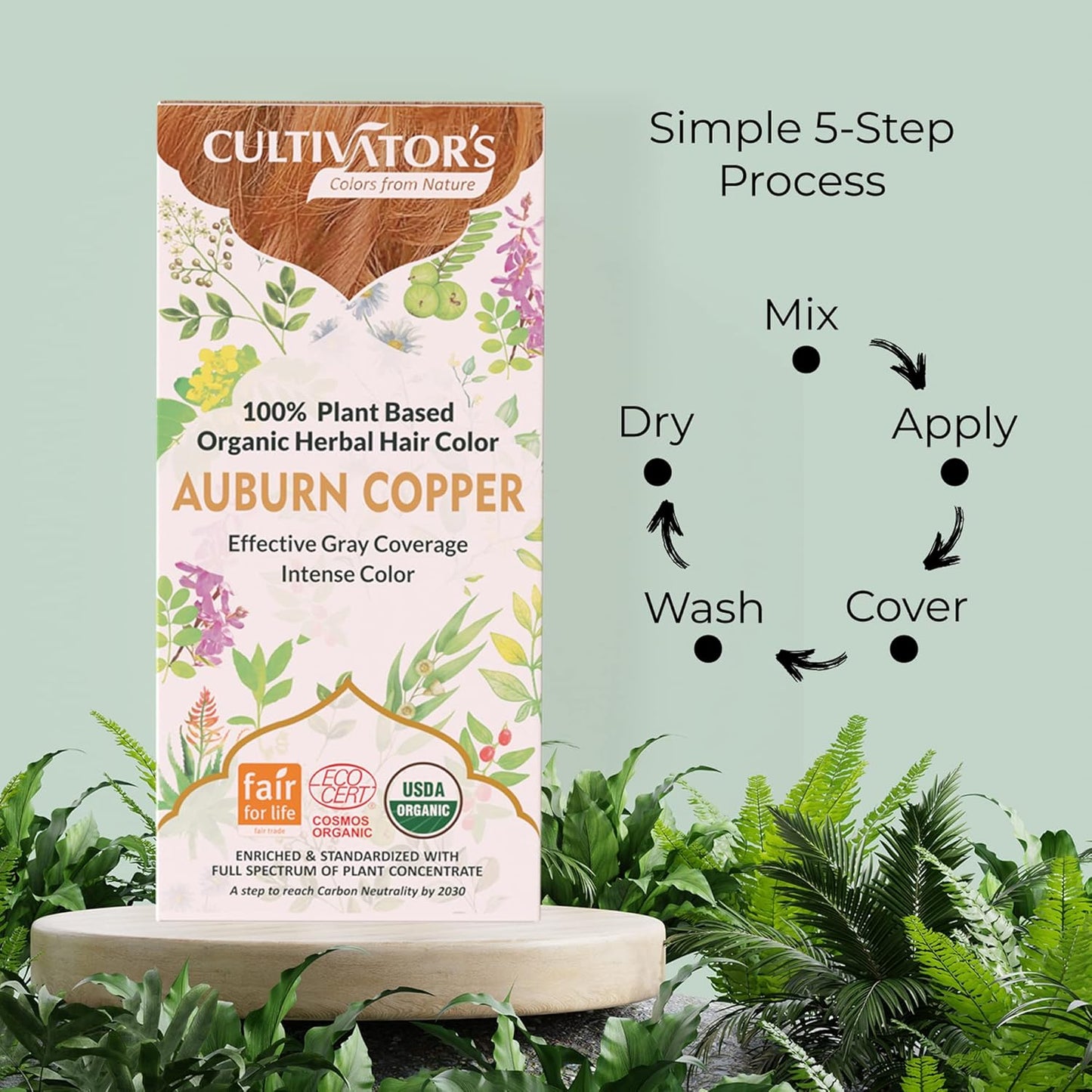 Cultivator's Auburn Copper Organic Herbal Hair Colour - 100 gms