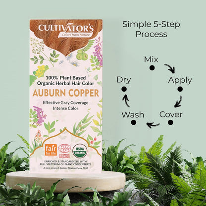 Cultivator's Auburn Copper Organic Herbal Hair Colour - 100 gms