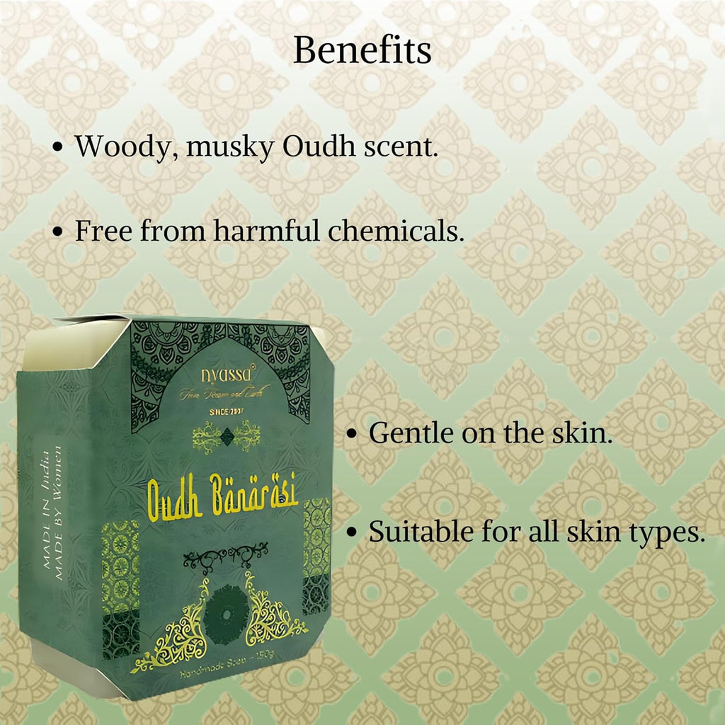 Nyassa Luxurious Oudh Banarasi Handmade Natural Bathing Soap - 150 gms