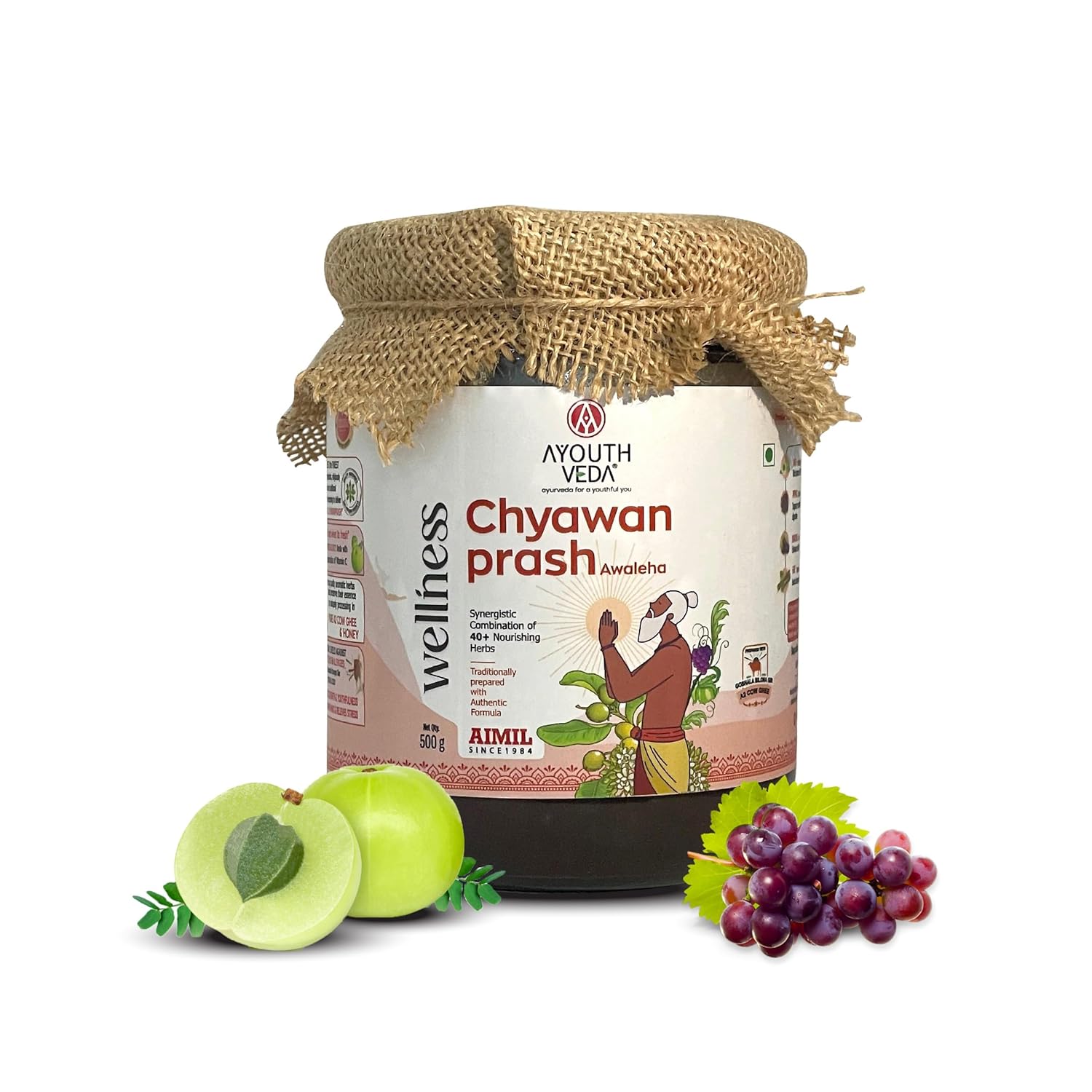 Ayouthveda Aimil Chyawanprash 500g | Helps build Strength and Stamina | With 40+ Ayurvedic Herbs | Helps Build Strength & Stamina | Builds Overall Health | Ayurvedic Health Supplement