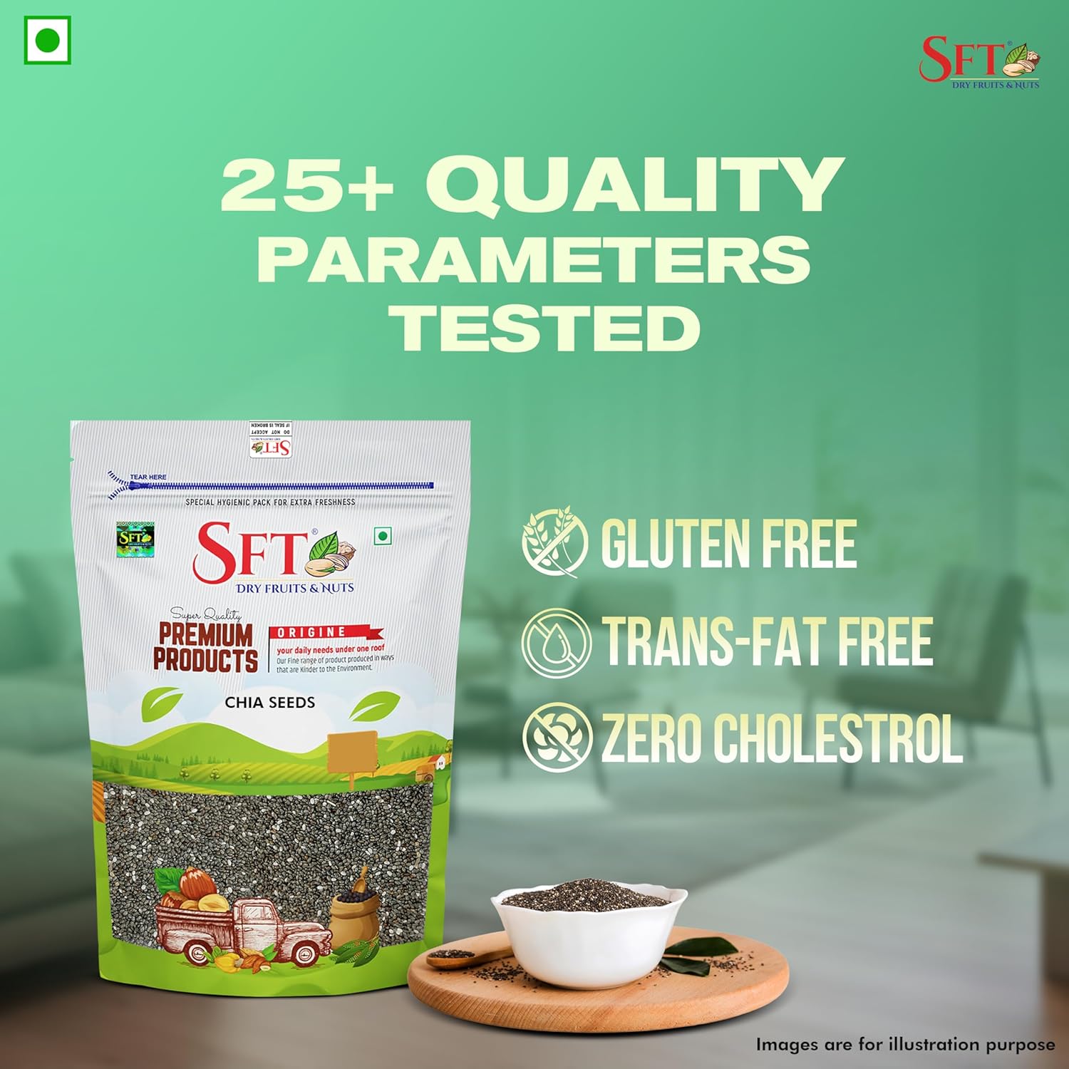 SFT Chia Seeds 500g - seeds for Weight Management | Rich in Calcium, Protein & Fibre | Beat the Heat | 100% Clean Chia seeds for Eating | Antioxidant Rich Seeds