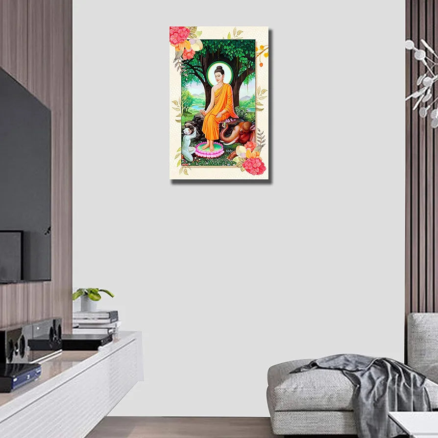 Rangoli MDF Wall Stick Decorative Panel 12x18 Wall Art P-1 Design-28