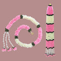 Afarza Artificial Flower Garland Toran for Door Entrance Home Decoration baby pink white Hanging 4pieces 5ft