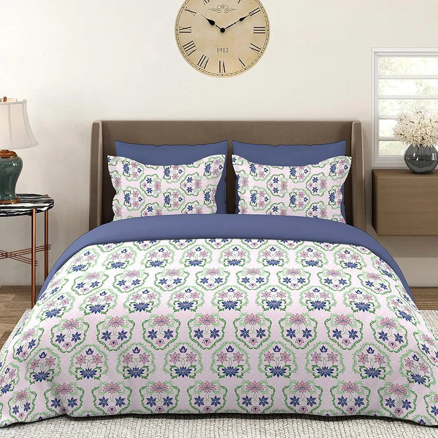 Layers Tivoli Cotton Bedsheet Set for All Seasons Lightweight 104 TC Queen Size Dark Beige Color