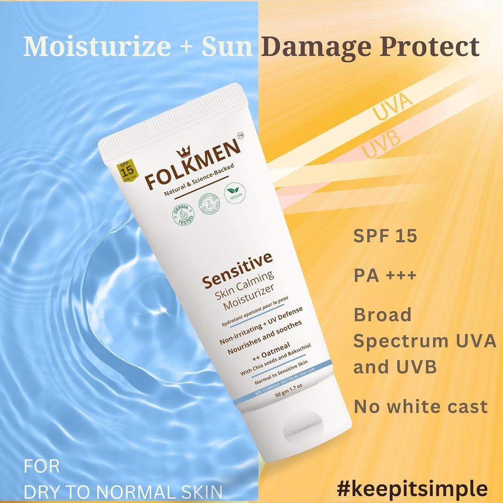 FolkMen Gentle Skin-Calming Moisturizer For Men - 50 gms