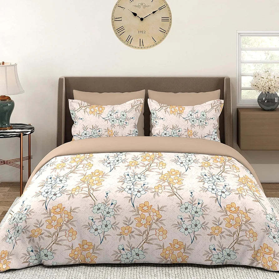 Layers Be Bold Cotton Bedsheet Set for All Seasons Lightweight 140 TC Queen Size Sheen Green Color