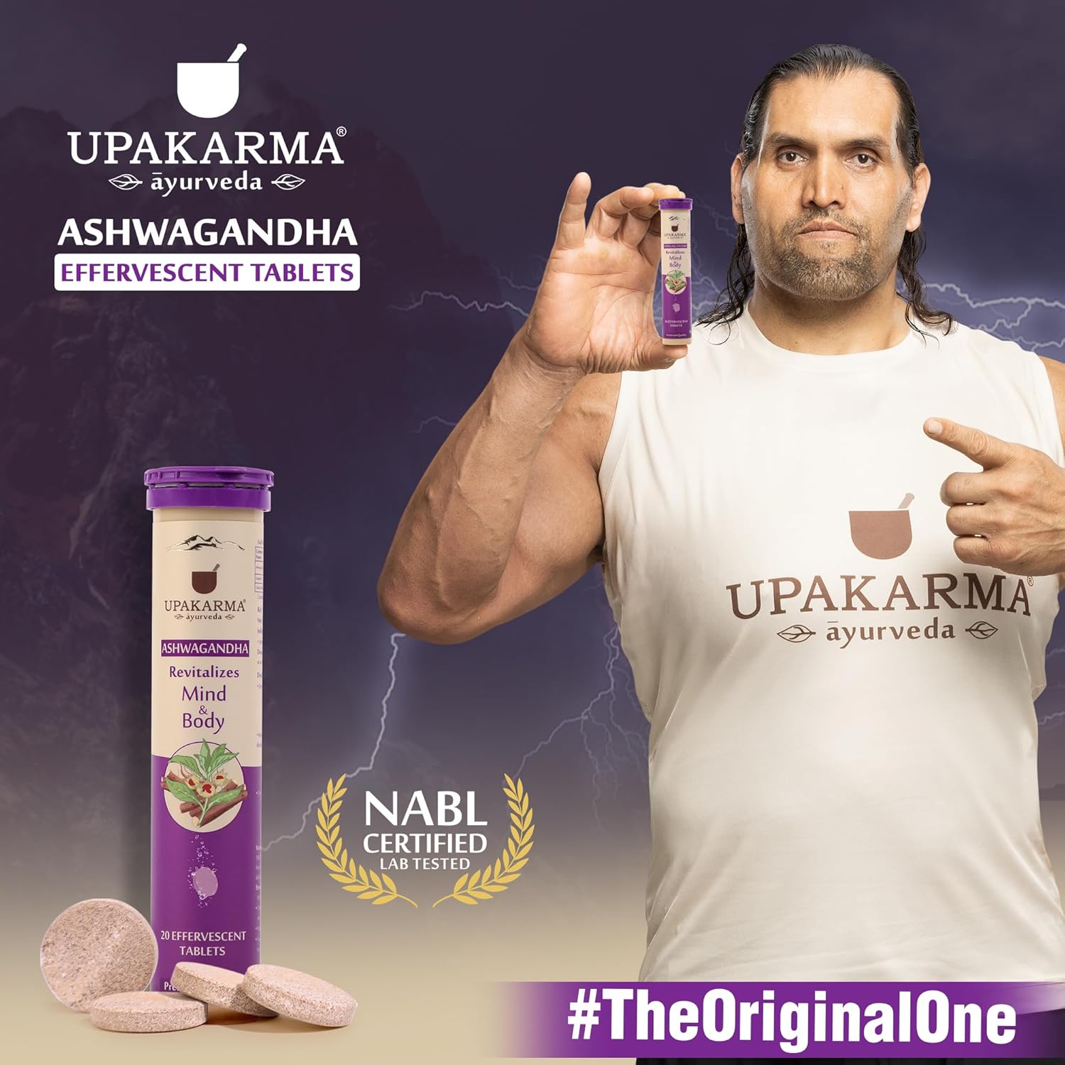 UPAKARMA Ashwagandha Effervescent Tablets | Mood Lifter, Immunity Booster | R&D Backed and Lab Tested