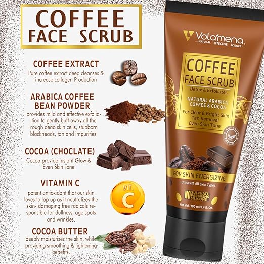 Volamena Coffee Face Scrub with Cocoa and Arabica - 100 ml