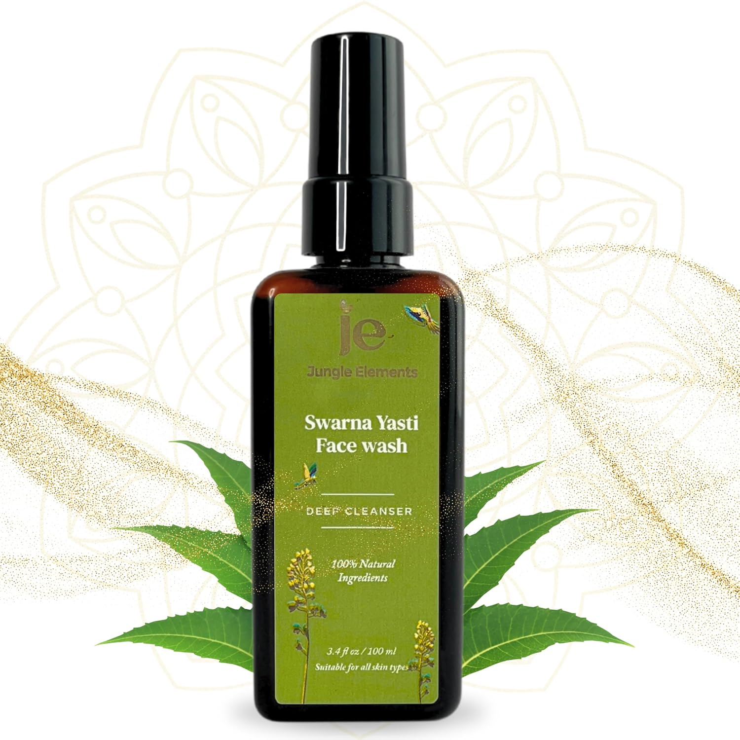 Jungle Elements Swarn Yasti Gold Ayurvedic Face Wash - 100 ml Each (Pack of 2)
