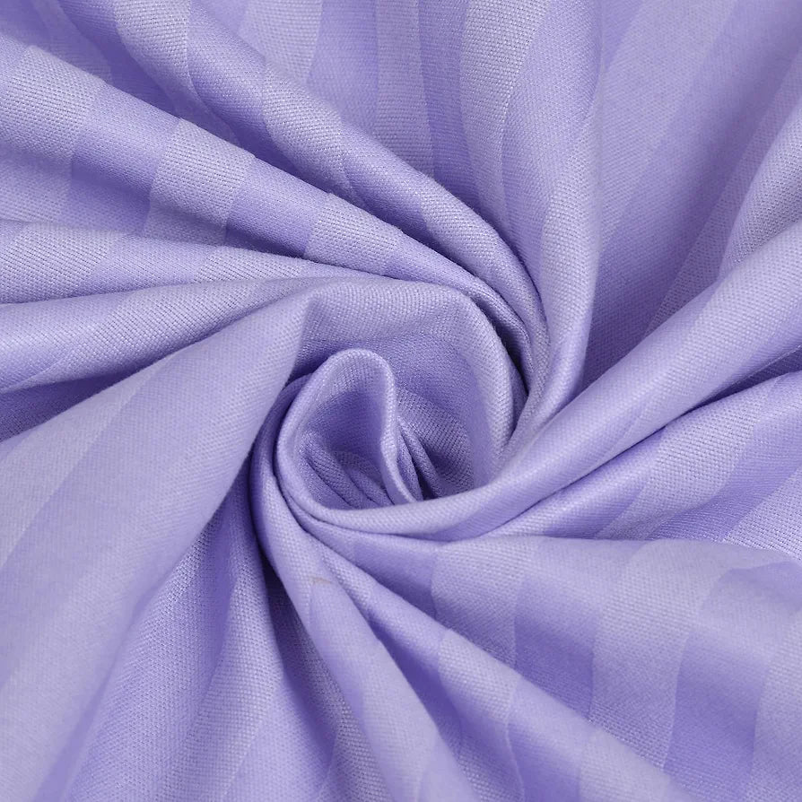Homefab India 160 TC Stripe Glace Cotton Single BedSheet with 1 Pillow Cover Purple