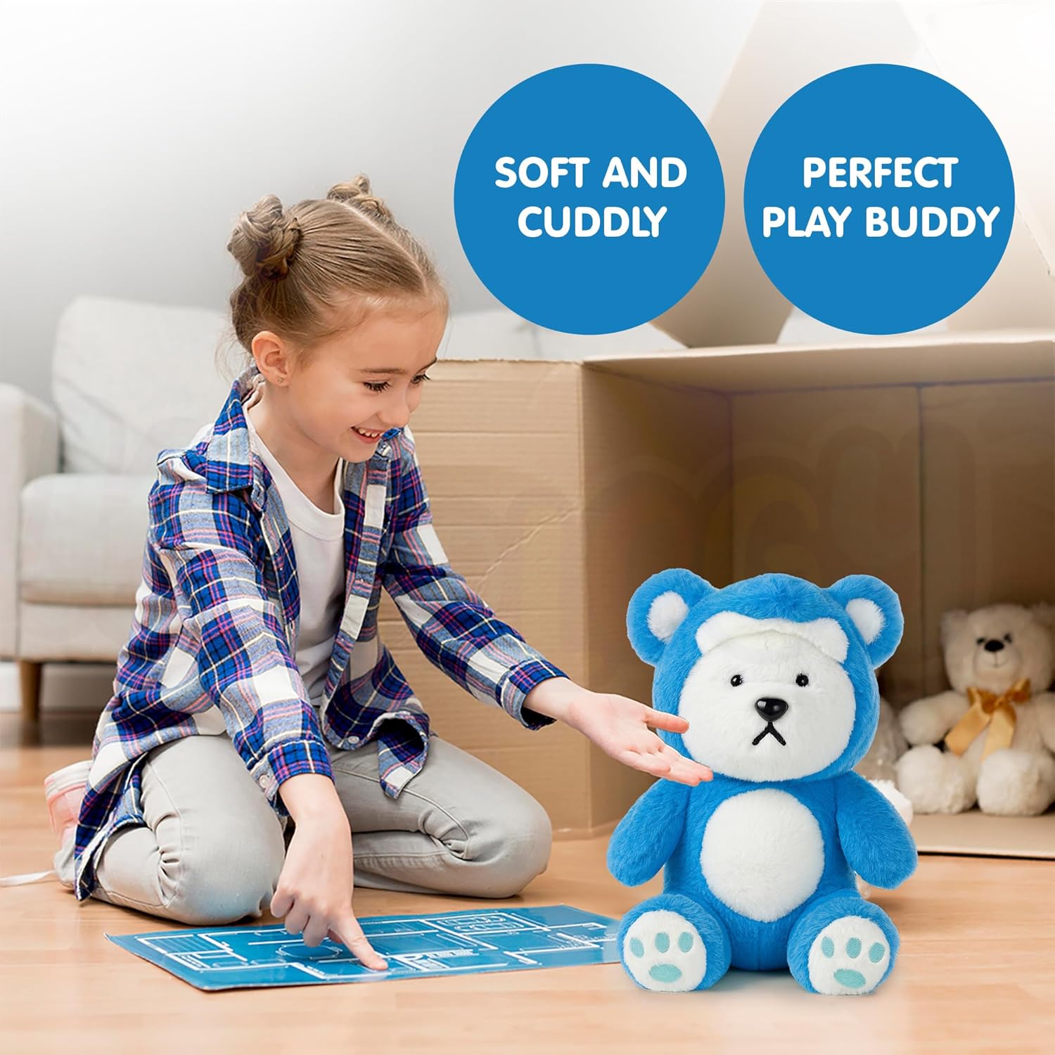 Kidology Soft Plush Teddy Bear Toy with Removable Hood