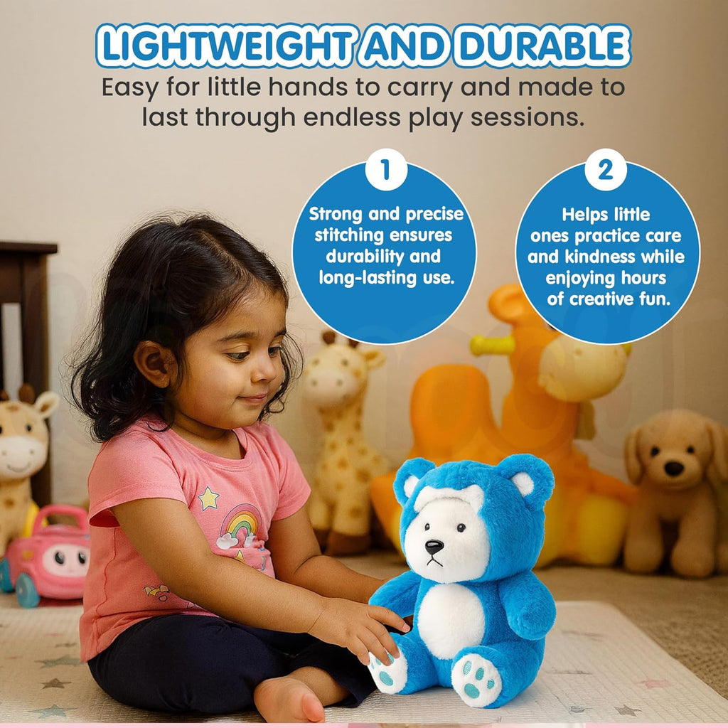 Kidology Soft Plush Teddy Bear Toy with Removable Hood