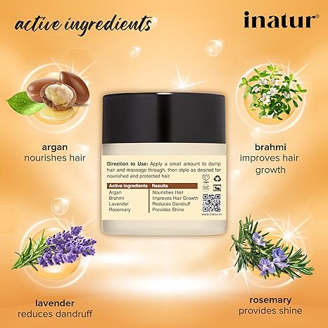 Inatur Argan Oil Hair Cream for Frizzy Hair - 100 gms