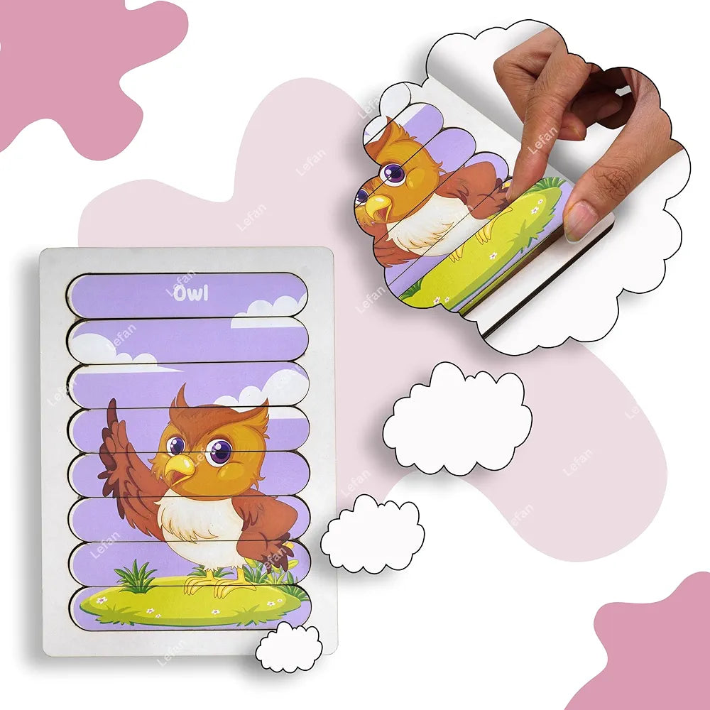 Lefan 5-in-1 Wooden Bird Stick Puzzle Animal Puzzle Sticks Set Kids Toys for 2-5 Years boy Montessori Early Learning Toy Gift 3 4 5 6 7 8 Years Kids