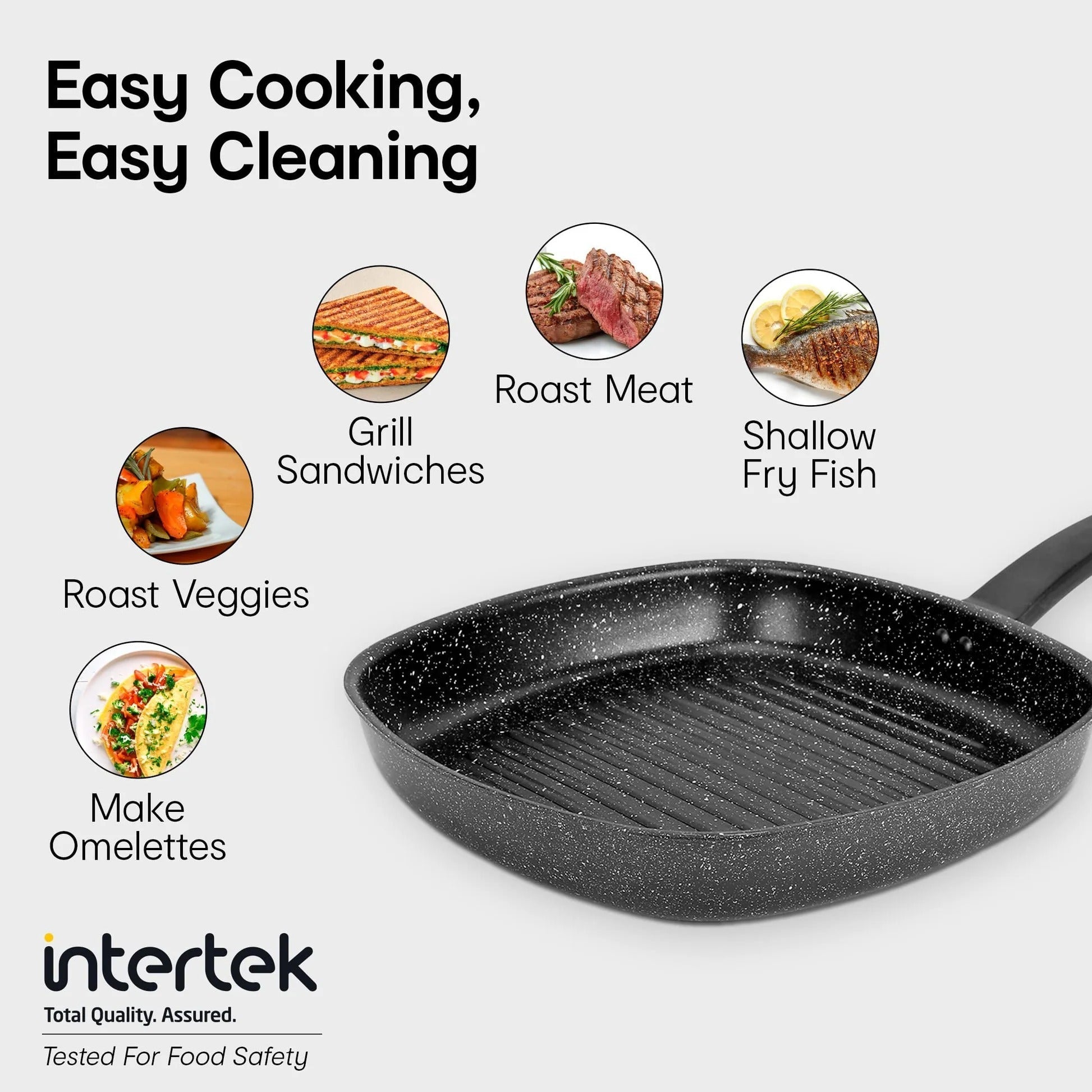 Anko Australia Non-Stick Aluminium Grill Pan 32cm 3-Layer Coating PFOA Free Bakelite Handle