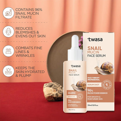 Twasa Advanced Snail 96% Mucin Power Essence Face Serum - 30 ml
