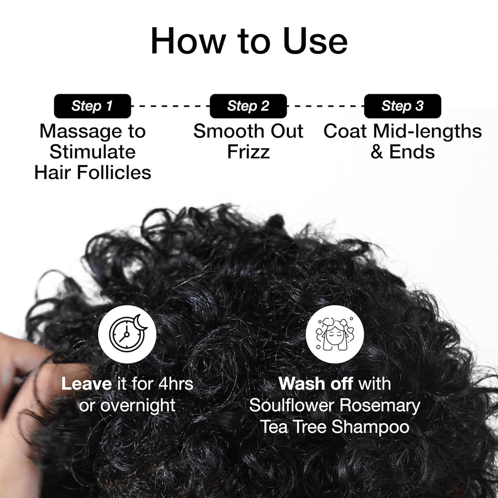 Soulflower Rosemary Lavender Hair Oil For Healthy Hair, Scalp Nourishment, Hair Growth - 100% Pure & Natural Undiluted Cold Pressed Oil, 120Ml