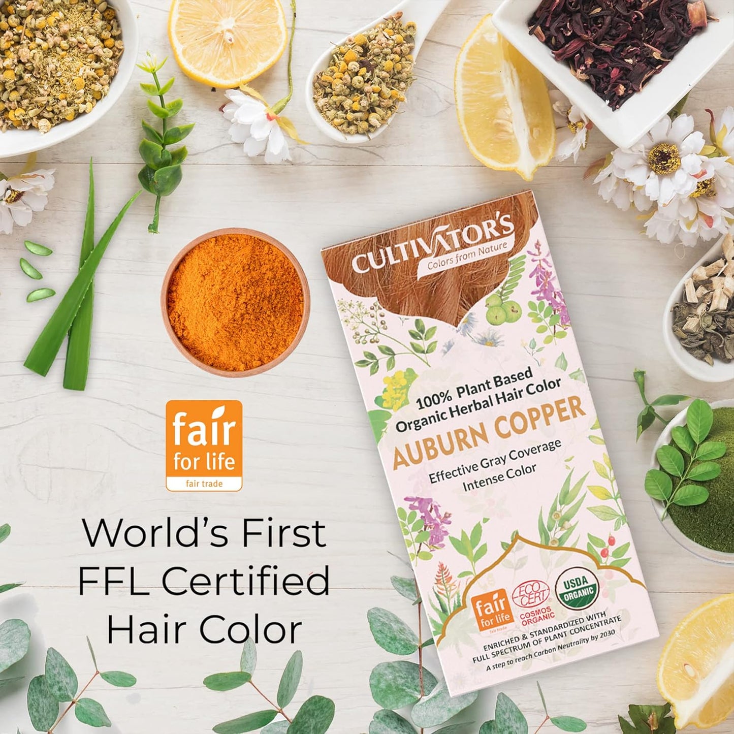 Cultivator's Auburn Copper Organic Herbal Hair Colour - 100 gms