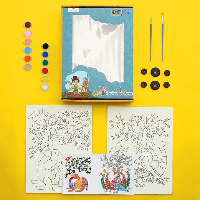 Hobby India Diy Gond Art | Canvas Kit for Adult & Artist
