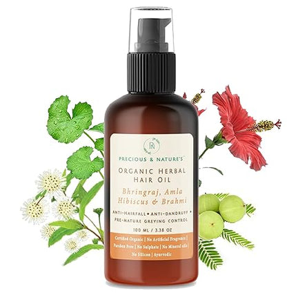 Precious & Nature's Hibiscus Amla Brahmi & Bhringaraj Hair Oil - 100 ml
