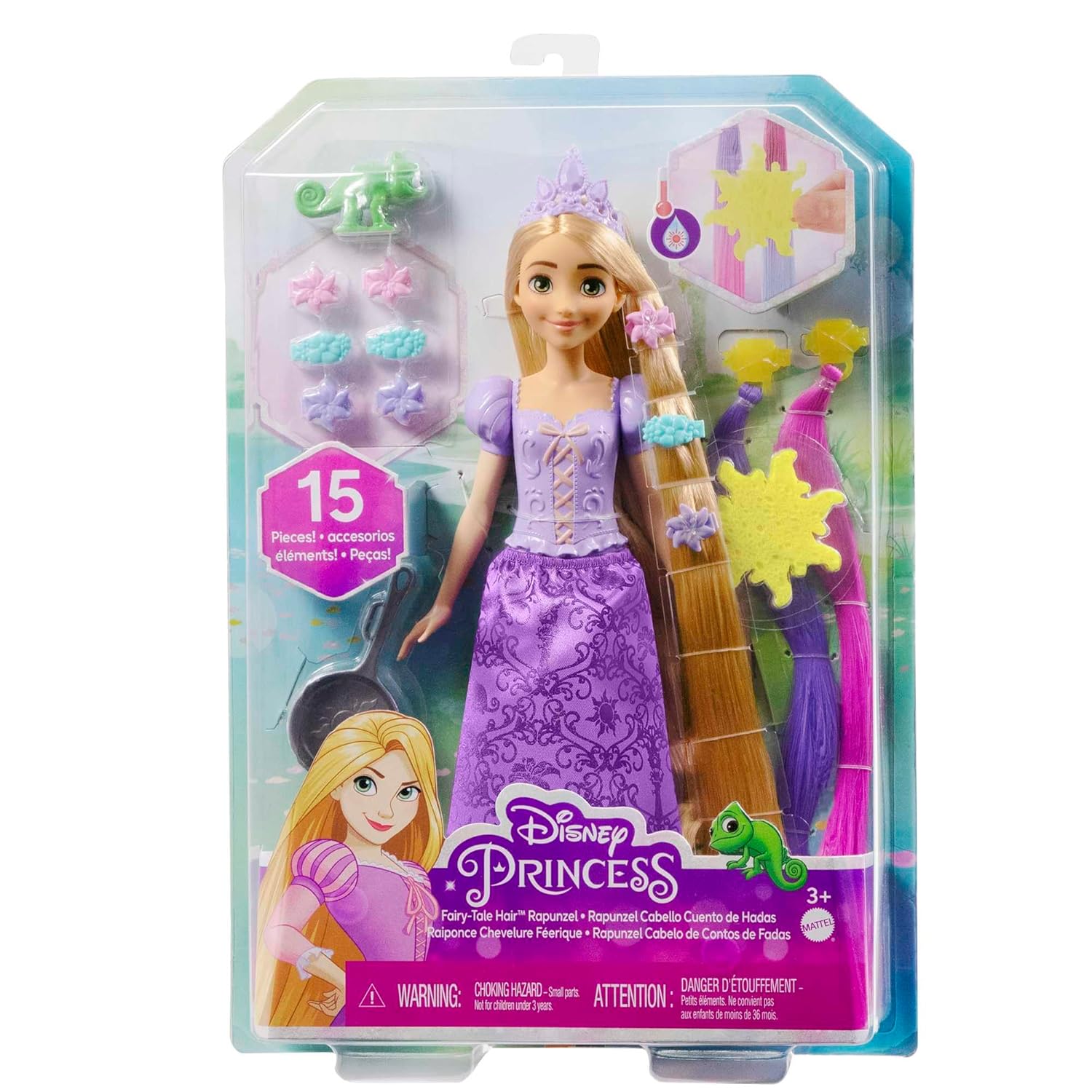 Mattel Disney Princess Toys Rapunzel Doll with Color-Change Hair Extensions